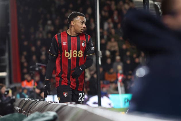 Bournemouth v Liverpool 24 January 2026, Bournemouth - Premier League Football - AFC Bournemouth v Liverpool - Junior Kroupi of Bournemouth - Photo: Charlotte Wilson Offside. Bournemouth UK Copyright: xCharlottexWilsonx xOffsidexOffside