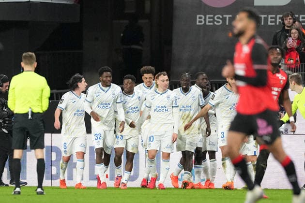 Stade Rennais FC v FC Lorient - Ligue 1 McDonald s 2025 2026 32 Nathaniel ADJEI (fcl) - 43 Arsene KOUASSI (fcl) - 08 Noah CADIOU (fcl) - 10 Pablo PAGIS (fcl) during the Ligue 1 McDonald s match between Rennes and Lorient at Roazhon Park on January 24, 2026 in Rennes, France. Rennes France  Copyright: xFEPx 776348264