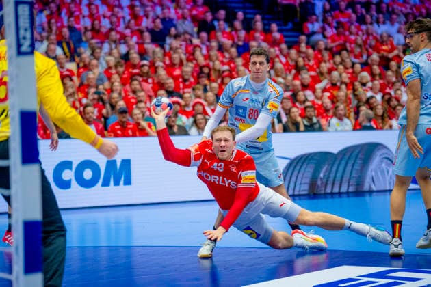 Handball European Championship 2026 Spain Denmark Herning, Denmark 20260124 Denmark s Simon Pytlick during the European Championship handball match between Spain and Denmark at the Boxen arena in Herning Photo Stian Lysberg Solum NTB Herning Denmark EDITORIAL USE ONLY RESTRICTED USE FOR BETTING COMPANIES  Copyright: xStianxLysbergxSolumx xNTBx