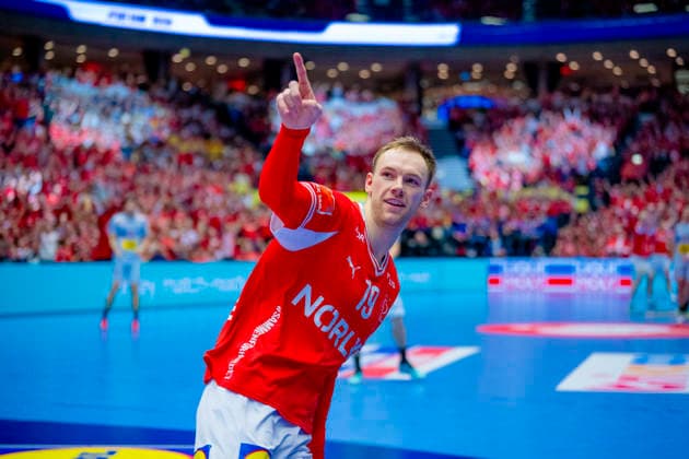 Handball European Championship 2026 Spain Denmark Herning, Denmark 20260124 Denmark s Mathias Gidsel during the European Championship handball match between Spain and Denmark at the Boxen arena in Herning Photo Stian Lysberg Solum NTB Herning Denmark EDITORIAL USE ONLY RESTRICTED USE FOR BETTING COMPANIES  Copyright: xStianxLysbergxSolumx xNTBx