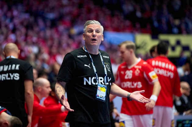 European Men s Handball Championship: Denmark - Spain Denmark s national coach Nikolaj Jacobsen reacts during the men s handball match between Denmark and Spain in EHF Euro 2026 group B at Jyske Bank Boxen in Herning, Saturday, January 24, 2026. (Photo: Bo Amstrup Ritzau Scanpix) , Herning Denmark Mors Copyright: BoxAmrstrupx xRitzauxScanpix BoxAmstrupx spdk20260124-201157-L