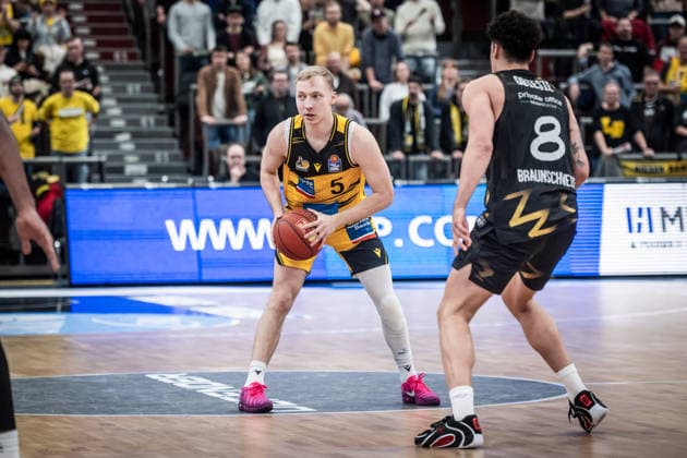 Toms Skuja (MHP RIESEN Ludwigsburg, 05) GER, MHP Riesen Ludwigsburg - Basketball Loewen Braunschweig, easycredit BBL, Basketball, Bundesliga, 17. Spieltag, Spielzeit 2025 2026, 24.01.2026 GER, MHP Riesen Ludwigsburg - Basketball Loewen Braunschweig, easycredit BBL, Basketball, Bundesliga, 17. Spieltag, Spielzeit 2025 2026, 24.01.2026 Ludwigsburg Copyright: xSandyxDinkelackerx EP_SDR