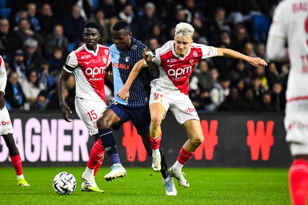 FOOTBALL : AC Le Havre vs AS Monaco - Ligue 1 McDonald s - JournÃ e 19 - 24 01 2026 Aleksandr Golovin (AS Monaco) Ally Samatta (AC Le Havre) Le HavreFrance  Copyright: xBaptistexAutissierx