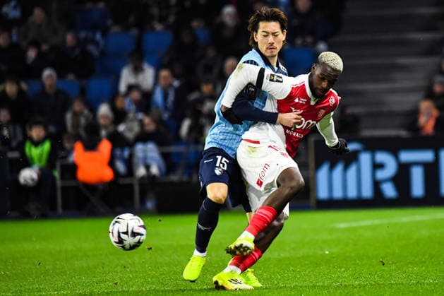 FOOTBALL : AC Le Havre vs AS Monaco - Ligue 1 McDonald s - JournÃ e 19 - 24 01 2026 Ayumu Seko (AC Le Havre) George Ilenikhena (AS Monaco) Le HavreFrance  Copyright: xBaptistexAutissierx