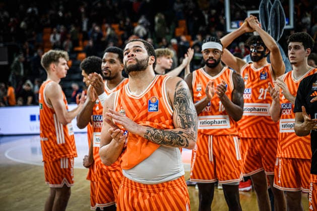 Neu Ulm, Deutschland, 24.01.26: Christopher Ledlum (ratiopharm ulm) enttaeusscht waehrend des Basketball Bundesliga Spiels zwischen ratiopharm ulm vs MLP Academics Heidelberg in der ratiopharm Arena am 24. Januar 2026 in Neu Ulm, Deutschland. (Foto von Harry Langer DeFodi Images) ratiopharm Arena, Germany, 24.01.26: Christopher Ledlum (ratiopharm ulm) looks dejected during the Basketball Bundesliga match between ratiopharm ulm vs MLP Academics Heidelberg at Neu Ulm on January 24, 2026 in ratiopharm Arena, Germany. (Photo by Harry Langer DeFodi Images) (Photo by Harry Langer DeFodi Images) -