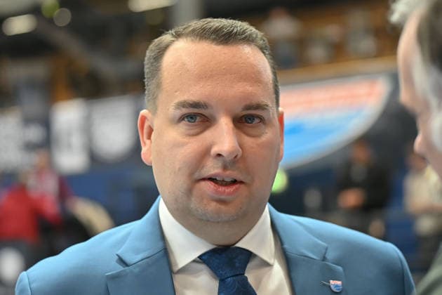 Martin Geissler (MBC, Manager) Interview nach der 84:110 Heimniederlage, Syntainics MBC vs. Vet-Concept Gladiators Trier, Basketball, 1. Bundesliga, Maenner, 17. Spieltag Hauptrunde, Saison 2025 26, 24.01.2026. Weißenfels Stadthalle Sachsen-Anhalt Deutschland