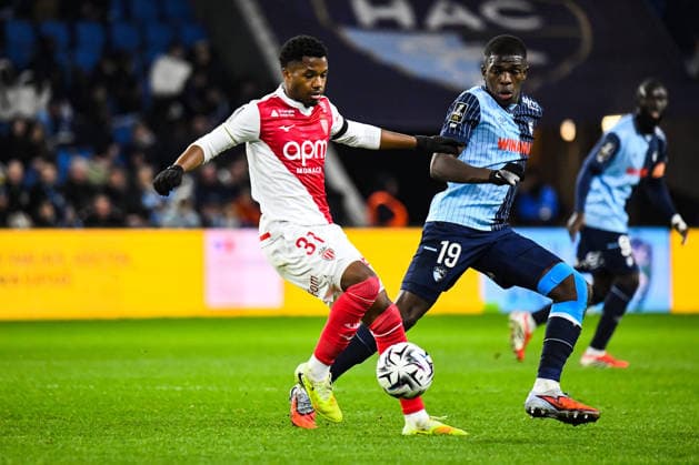 FOOTBALL : AC Le Havre vs AS Monaco - Ligue 1 McDonald s - JournÃ e 19 - 24 01 2026 Ansu Fati (AS Monaco) Lucas Gourna-Douath (AC Le Havre) Le HavreFrance  Copyright: xBaptistexAutissierx