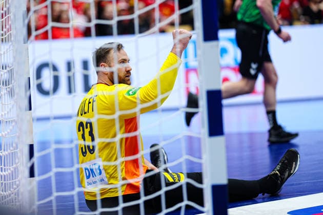 Jubel nach Parade Andreas Wolff (Deutschland, 33) DEN, Deutschland vs. Norwegen, Handball, EHF Europameisterschaft 2026, Hauptrunde, Spieltag 2, 24.01.2026 DEN, Deutschland vs. Norwegen, Handball, EHF Europameisterschaft 2026, Hauptrunde, Spieltag 2, 24.01.2026 Herning Copyright: xEibner-Pressefoto MarcelxvonxFehrnx EP_MFN