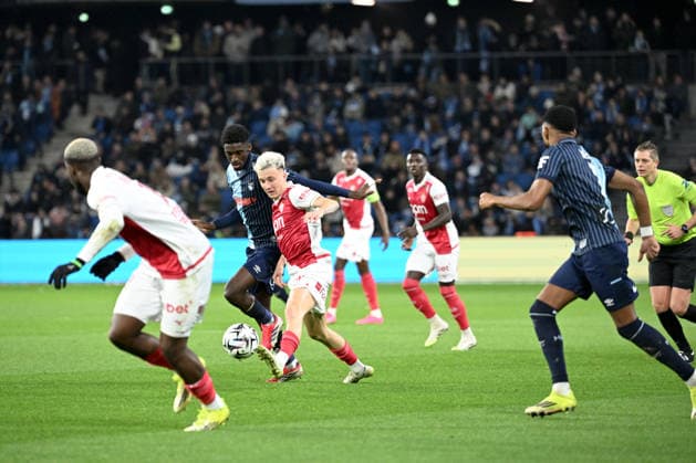 Le Havre Athletic Club v AS Monaco - Ligue 1 McDonald s 2025 2026 26 Simon EBONOG (hac) - 10 Aleksandr GOLOVIN (asm) during the Ligue 1 McDonald s match between Le Havre and Monaco at Stade Oceane on January 24, 2026 in Le Havre, France. Le Havre France  Copyright: xFEPx 776348256