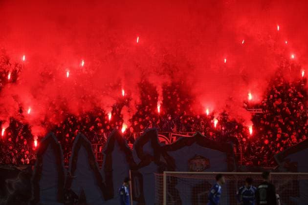 Magdeburg, Sachsen-Anhalt, Deutschland, 24.01.2026: Avnet Arena: 19. Spieltag, Saison 2025 26, 2. Fußball-Bundesliga: 1. FC Magdeburg - Dynamo Dresden: FCM-Fans mit Pyrotechnik *** Magdeburg, Saxony-Anhalt, Germany, 24 01 2026 Avnet Arena 19 Matchday, Season 2025 26, 2 Soccer Bundesliga 1 FC Magdeburg Dynamo Dresden FCM Fans with pyrotechnics Copyright: xdtsxNachrichtenagenturx dts_102897