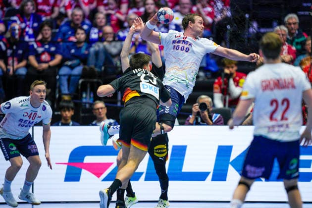 Handball European Championship 2026 Germany Norway Herning, Denmark 20260124 Sander Sagosen during the European Championship handball match between Germany and Norway at Boxen arena in Herning Photo Stian Lysberg Solum NTB Herning Denmark EDITORIAL USE ONLY RESTRICTED USE FOR BETTING COMPANIES  Copyright: xStianxLysbergxSolumx xNTBx