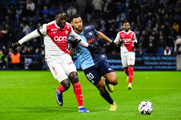 FOOTBALL : AC Le Havre vs AS Monaco - Ligue 1 McDonald s - JournÃ e 19 - 24 01 2026 Jordan Teze (AS Monaco) Noam Obougou (AC Le Havre) Le HavreFrance  Copyright: xBaptistexAutissierx