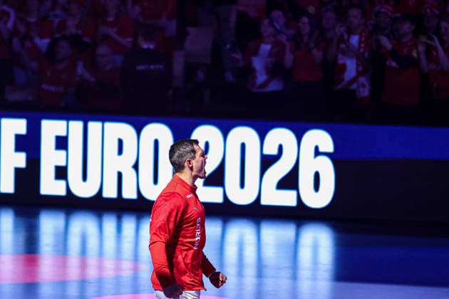 11Lauge, Rasmus in action Match between SPAIN VS DENMARK valid for Men s EHF EURO 2026 at Jyske Bank Boxen in Herning on 24 January 2026. Herning Jyske Bank Boxen Herning Denmark Copyright: xIMAGOx xPRIMExSPORTSxIMAGESx xANGELOxMOREIRAx