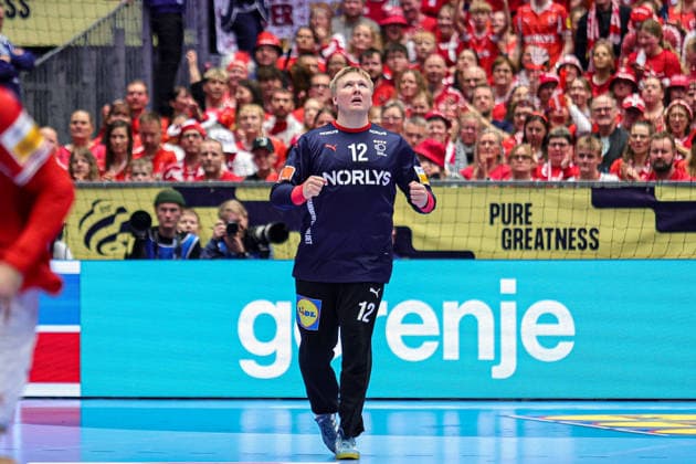 12Nielsen, Emil in action Match between SPAIN VS DENMARK valid for Men s EHF EURO 2026 at Jyske Bank Boxen in Herning on 24 January 2026. Herning Jyske Bank Boxen Herning Denmark Copyright: xIMAGOx xPRIMExSPORTSxIMAGESx xANGELOxMOREIRAx