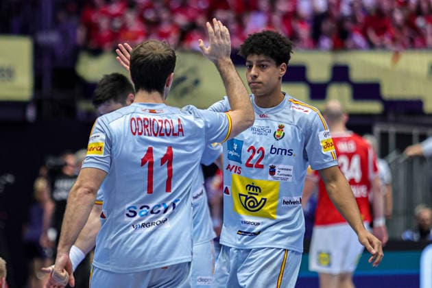 22Fis, Marcos in action Match between SPAIN VS DENMARK valid for Men s EHF EURO 2026 at Jyske Bank Boxen in Herning on 24 January 2026. Herning Jyske Bank Boxen Herning Denmark Copyright: xIMAGOx xPRIMExSPORTSxIMAGESx xANGELOxMOREIRAx