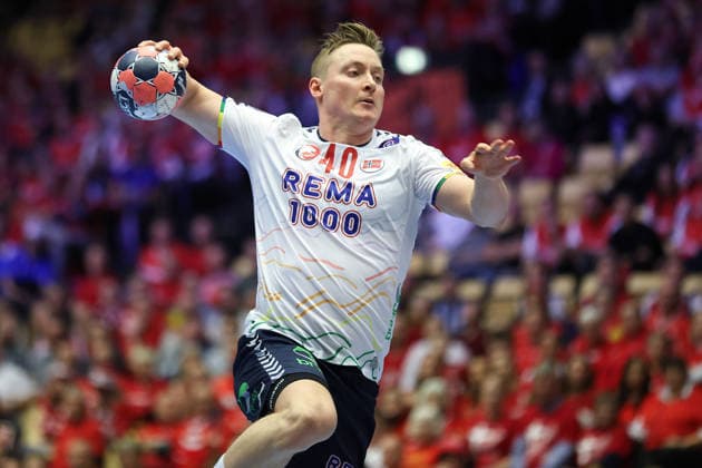 Deutschland - Norwegen, EHF Handball EM 2026 August Pedersen (Norwegen, 40) Handball EHF Europameisterschaft, Länderspiel zwischen Deutschland und Norwegen am 24. Januar 2026 in Herning (Dänemark)., Herning Dänemark Jyske Bank Boxen