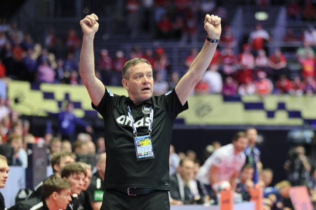 Deutschland - Norwegen, EHF Handball EM 2026 Trainer Alfred Gislason (Deutschland). Handball EHF Europameisterschaft, Länderspiel zwischen Deutschland und Norwegen am 24. Januar 2026 in Herning (Dänemark)., Herning Dänemark Jyske Bank Boxen