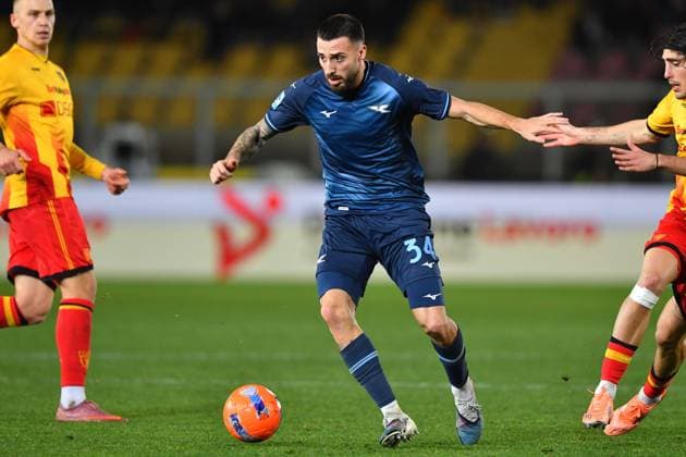 Lazio s Centre-back Mario Gila (34 SS Lazio) in action during the Serie A Enilive soccer matchday 22 between US Lecce and SS Lazio at the Via del Mare Stadium in Lecce, Italy, Saturday, January 24, 2026. (Credit Image: Giovanni Evangelista LaPresse)  Copyright: xGiovannixEvangelista LaPressex