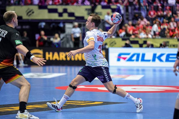 22Grondahl, Tobias in action Match between NORWAY VS GERMANY valid for Men s EHF EURO 2026 at Jyske Bank Boxen in Herning on 24 January 2026. Herning Jyske Bank Boxen Herning Denmark Copyright: xIMAGOx xPRIMExSPORTSxIMAGESx xANGELOxMOREIRAx
