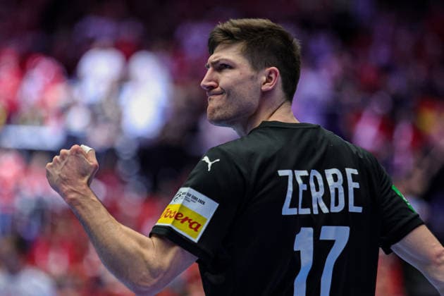 17Zerbe, Lukas in action Match between NORWAY VS GERMANY valid for Men s EHF EURO 2026 at Jyske Bank Boxen in Herning on 24 January 2026. Herning Jyske Bank Boxen Herning Denmark Copyright: xIMAGOx xPRIMExSPORTSxIMAGESx xANGELOxMOREIRAx