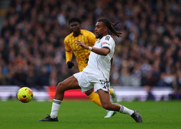 24th January 2026; Craven Cottage, Fulham, London, England; Premier League Football, Fulham versus Brighton and Hove Albion; Alex Iwobi of Fulham passes the ball  JohnxPatrickxFletcher Content restricted for UK based newspaper