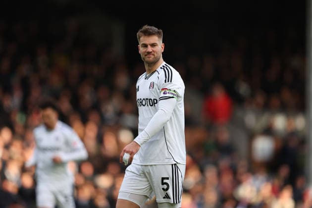 24th January 2026; Craven Cottage, Fulham, London, England; Premier League Football, Fulham versus Brighton and Hove Albion; Joachim Andersen of Fulham  JohnxPatrickxFletcher Content restricted for UK based newspaper