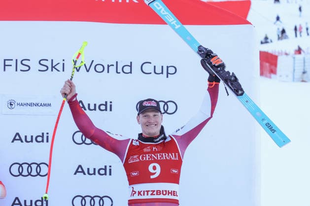 Kitzbuehel, Austria, 23.Jan.26 - Alpiner Skisport - FIS World Cup, Hahnenkamm Race, Super G, Männer. Das Bild zeigt BABINSKY Stefan (AUT, Head) Dritter. *** Kitzbuehel, Austria, 23 Jan 26 Alpine Skiing FIS World Cup, Hahnenkamm Race, Super G, Men the Picture shows BABINSKY Stefan AUT, Head Third parties 1050501688
