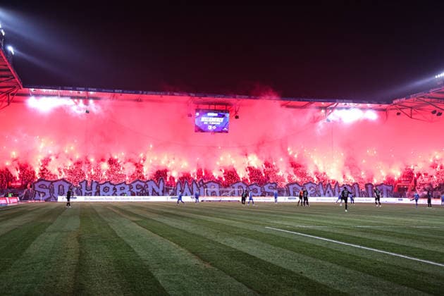 Choreo im Fanblock vom 1. FC Magdeburg - 2. Fußball Bundesliga Saison 2025-2026 Punktspiel 1. FC Magdeburg vs. SG Dynamo Dresden in Fußball,Mann,Männer,Deutschland,24.01.2026 *** Choreo in the fan block of 1 FC Magdeburg 2 Soccer Bundesliga season 2025 2026 point match 1 FC Magdeburg vs SG Dynamo Dresden in Soccer,Man,Men,Germany,24 01 2026