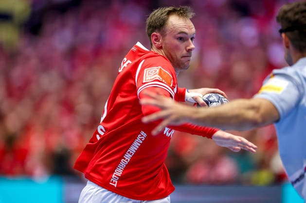 24.01.2026, Handball, Men s EHF EURO 2026, Dänemark -Spanien, Jyske Bank Boxen in Herning, Dänemark, Main Round: Mathias Gidsel (Denmark 19) Dänemark