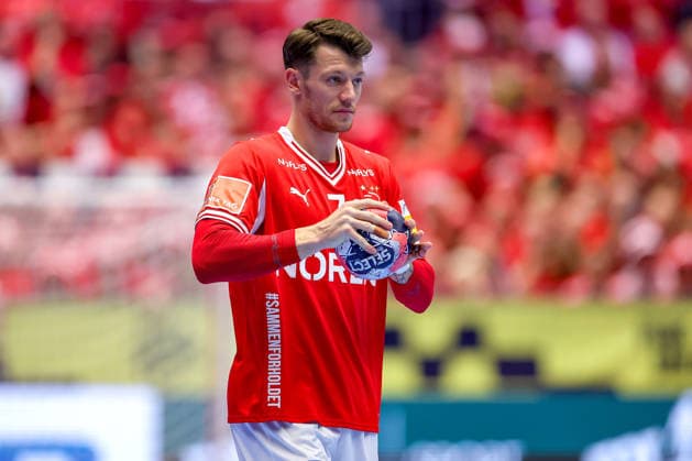 24.01.2026, Handball, Men s EHF EURO 2026, Dänemark -Spanien, Jyske Bank Boxen in Herning, Dänemark, Main Round: Emil Jakobsen (Denmark 07) Dänemark