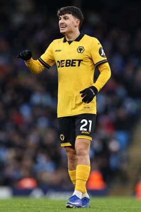 Manchester City v Wolverhampton Wanderers, Premier League Rodrigo Gomes of Wolverhampton Wanderers during the Manchester City v Wolverhampton Wanderers Premier League match at the Etihad Stadium, Manchester, England on 24 January 2026 Credit: Ryan Crockett Every Second Media Editorial use only. All images are copyright Every Second Media Limited. No images may be reproduced without prior permission. All rights reserved. Premier League and Football League images are subject to licensing agreements with Football DataCo Limited. see https: www.football-dataco.com Copyright: xIMAGO EveryxSecondxMediax ESM-1769-0234 RyanxCrockettx xEveryxSecondxMediax