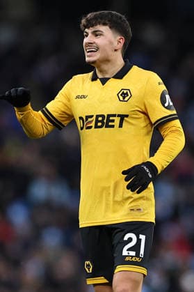 Manchester City v Wolverhampton Wanderers, Premier League Rodrigo Gomes of Wolverhampton Wanderers during the Manchester City v Wolverhampton Wanderers Premier League match at the Etihad Stadium, Manchester, England on 24 January 2026 Credit: Ryan Crockett Every Second Media Editorial use only. All images are copyright Every Second Media Limited. No images may be reproduced without prior permission. All rights reserved. Premier League and Football League images are subject to licensing agreements with Football DataCo Limited. see https: www.football-dataco.com Copyright: xIMAGO EveryxSecondxMediax ESM-1769-0235 RyanxCrockettx xEveryxSecondxMediax