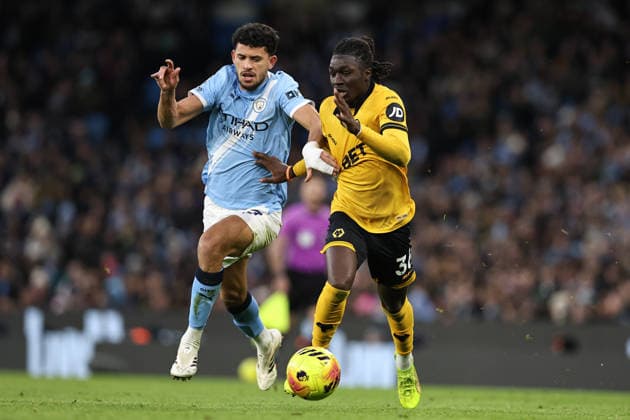 Manchester City v Wolverhampton Wanderers, Premier League Matheus Nunes of Manchester City and Mateus Mane of Wolverhampton Wanderers battle for possession during the Manchester City v Wolverhampton Wanderers Premier League match at the Etihad Stadium, Manchester, England on 24 January 2026 Credit: Ryan Crockett Every Second Media Editorial use only. All images are copyright Every Second Media Limited. No images may be reproduced without prior permission. All rights reserved. Premier League and Football League images are subject to licensing agreements with Football DataCo Limited. see https: www.football-dataco.com Copyright: xIMAGO EveryxSecondxMediax ESM-1769-0249 RyanxCrockettx xEveryxSecondxMediax