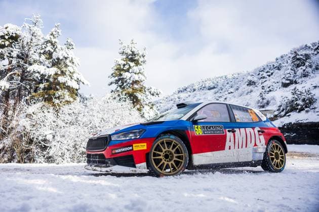 AUTO - WRC, Motorsport Rallye, WM - MONTE CARLO 2026 56 VON THURN UND TAXIS Albert (ger), HAIN Jara (ger), Albert von Thurn und Taxis, Skoda Fabia RS, RC2 Rally2, action during the 2026 Rallye Automobile Monte Carlo, 1st round of the 2026 WRC World Rally Car Championship, from January 22 to 25, 2026 at Gap, France - GapFrance  Copyright: xBastienxRouxx