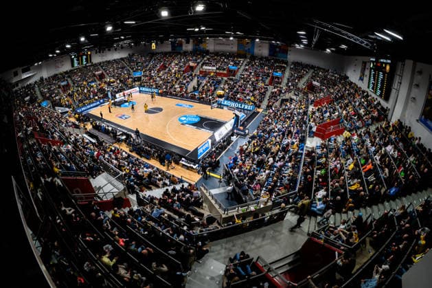 Ludwigsburg, BBL - 25 26 - MHP Riesen Ludwigsburg vs. Basketball Loewen Braunschweig Feature, Innenansicht, Spielstätte, Arena, Zuschauer, Fankurve Fans Fanblock Ludwigsburg MHP Arena Baden-Württemberg Deutschland