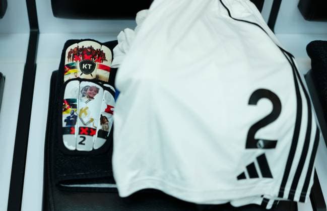 The shin pads of Kenny Tete of Fulham in the changing room Fulham v Brighton and Hove Albion, Premier League, Football, Craven Cottage, London, UK - 24 Jan 2026London Craven Cottage United Kingdom EDITORIAL USE ONLY No use with unauthorised audio, video, data, fixture lists, club league logos or live services. Online in-match use limited to 120 images, no video emulation. No use in betting, games or single club league player publications. Copyright: xJavierxGarcia Shutterstockx 16425974fc