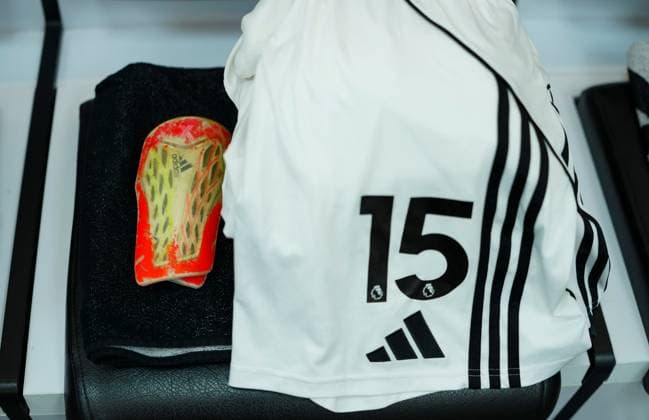 The shin pads of Jorge Cuenca of Fulham in the changing room Fulham v Brighton and Hove Albion, Premier League, Football, Craven Cottage, London, UK - 24 Jan 2026London Craven Cottage United Kingdom EDITORIAL USE ONLY No use with unauthorised audio, video, data, fixture lists, club league logos or live services. Online in-match use limited to 120 images, no video emulation. No use in betting, games or single club league player publications. Copyright: xJavierxGarcia Shutterstockx 16425974fp