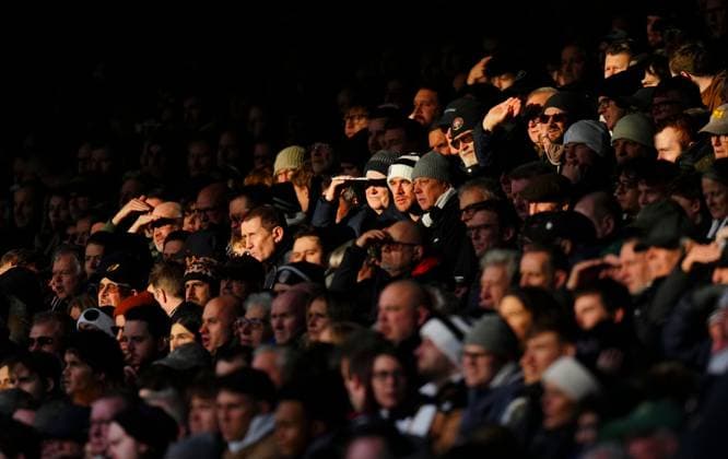 Fulham fans Fulham v Brighton and Hove Albion, Premier League, Football, Craven Cottage, London, UK - 24 Jan 2026London Craven Cottage United Kingdom EDITORIAL USE ONLY No use with unauthorised audio, video, data, fixture lists, club league logos or live services. Online in-match use limited to 120 images, no video emulation. No use in betting, games or single club league player publications. Copyright: xJavierxGarcia Shutterstockx 16425974gy