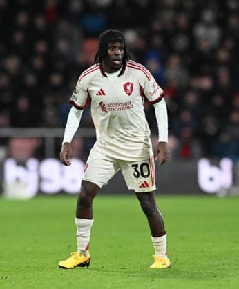 Bournemouth v Liverpool, Premier League Jeremie Frimpong (30) of Liverpool during the Premier League match between Bournemouth and Liverpool at the Vitality Stadium, Bournemouth, UK on 24 January 2026. Bournemouth Vitality Stadium Dorset UK Editorial use only DataCo restrictions apply See www.football-dataco.com , Copyright: xGrahamxHuntx PSI-23639-0288