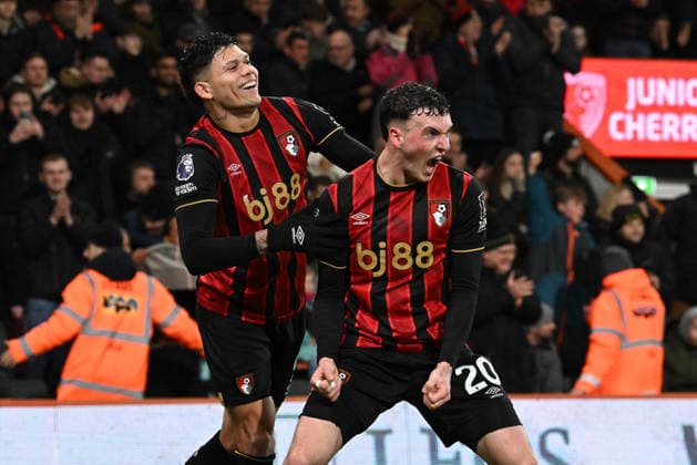 Bournemouth v Liverpool, Premier League Goal 2-0 - Alex Jimenez (20) of AFC Bournemouth celebrates scoring the second goal during the Premier League match between Bournemouth and Liverpool at the Vitality Stadium, Bournemouth, UK on 24 January 2026. Bournemouth Vitality Stadium Dorset UK Editorial use only DataCo restrictions apply See www.football-dataco.com , Copyright: xGrahamxHuntx PSI-23639-0322