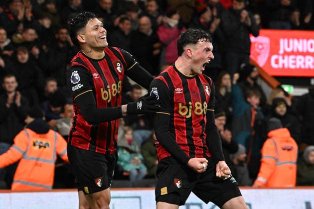 Bournemouth v Liverpool, Premier League Goal 2-0 - Alex Jimenez (20) of AFC Bournemouth celebrates scoring the second goal during the Premier League match between Bournemouth and Liverpool at the Vitality Stadium, Bournemouth, UK on 24 January 2026. Bournemouth Vitality Stadium Dorset UK Editorial use only DataCo restrictions apply See www.football-dataco.com , Copyright: xGrahamxHuntx PSI-23639-0323