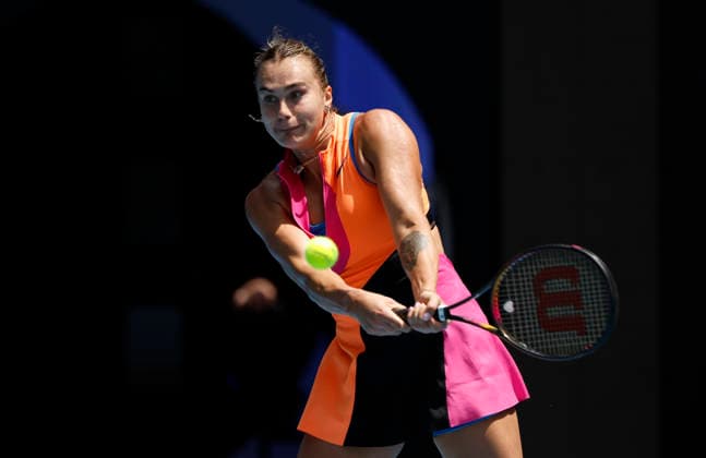TENNIS AUSTRALIAN OPEN, Aryna Sabalenka of Belarus in action during the Women™s 4th round match against Victoria Mboko of Canada on day 8 of the 2026 Australian Open tennis tournament at Melbourne Park in Melbourne, Sunday, January 25, 2026. ( NO ARCHIVING MELBOURNE VICTORIA AUSTRALIA  Copyright: xROBxPREZIOSOx 20260125176918348574