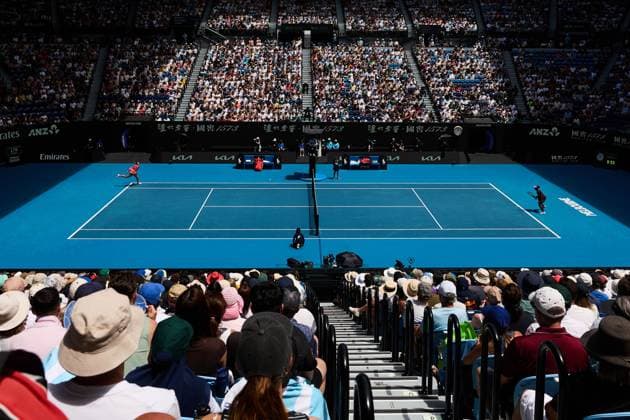 General view of the match between Aryna Sabalenka and Victoria Mboko of Canada Australian Open tennis tournament, Day Eight, Melbourne Park, Australia - 25 Jan 2026Melbourne Melbourne Park Victoria (VIC) Australia  Copyright: xRachelxBach Shutterstockx 16380469aj
