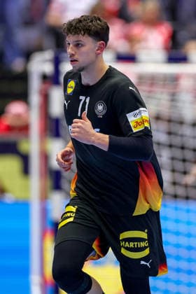 24.01.2026, Handball, Men s EHF EURO 2026, Deutschland - Norwegen, Jyske Bank Boxen in Herning, Dänemark, Main Round: Marko Grgic (Germany 71) jubelnd nach dem Tor Dänemark