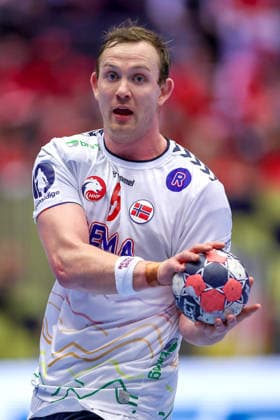 24.01.2026, Handball, Men s EHF EURO 2026, Deutschland - Norwegen, Jyske Bank Boxen in Herning, Dänemark, Main Round: Sander Sagosen (Norway 05) Dänemark