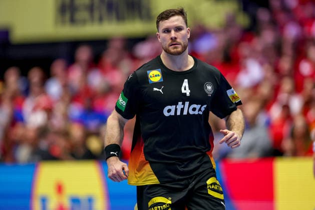 24.01.2026, Handball, Men s EHF EURO 2026, Deutschland - Norwegen, Jyske Bank Boxen in Herning, Dänemark, Main Round: Johannes Golla (Germany 04) Dänemark