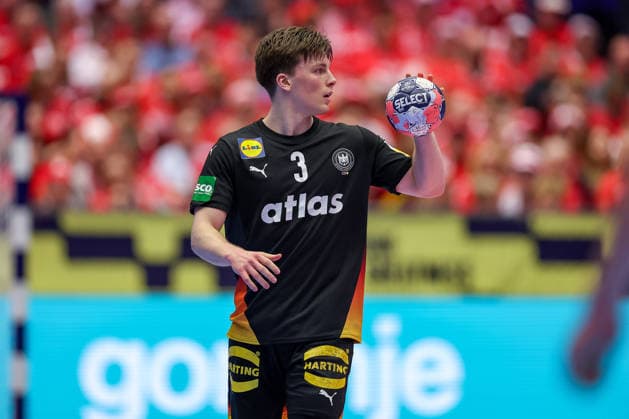 24.01.2026, Handball, Men s EHF EURO 2026, Deutschland - Norwegen, Jyske Bank Boxen in Herning, Dänemark, Main Round: Nils Lichtlein (Germany 03) Dänemark