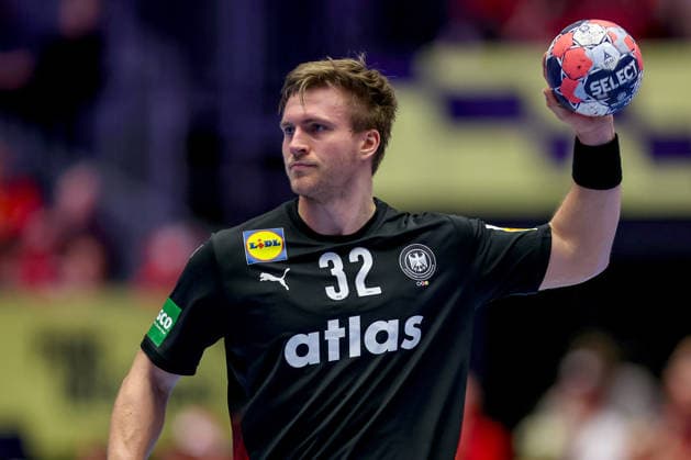 24.01.2026, Handball, Men s EHF EURO 2026, Deutschland - Norwegen, Jyske Bank Boxen in Herning, Dänemark, Main Round: Franz Semper (Germany 32) Dänemark