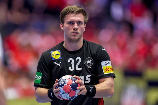 24.01.2026, Handball, Men s EHF EURO 2026, Deutschland - Norwegen, Jyske Bank Boxen in Herning, Dänemark, Main Round: Franz Semper (Germany 32) Dänemark