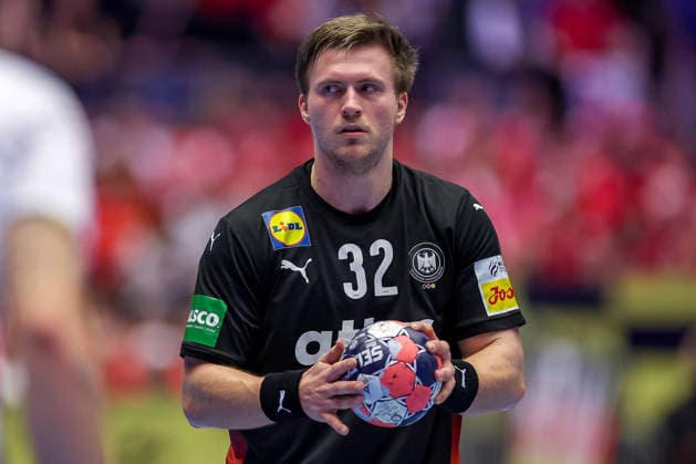 24.01.2026, Handball, Men s EHF EURO 2026, Deutschland - Norwegen, Jyske Bank Boxen in Herning, Dänemark, Main Round: Franz Semper (Germany 32) Dänemark